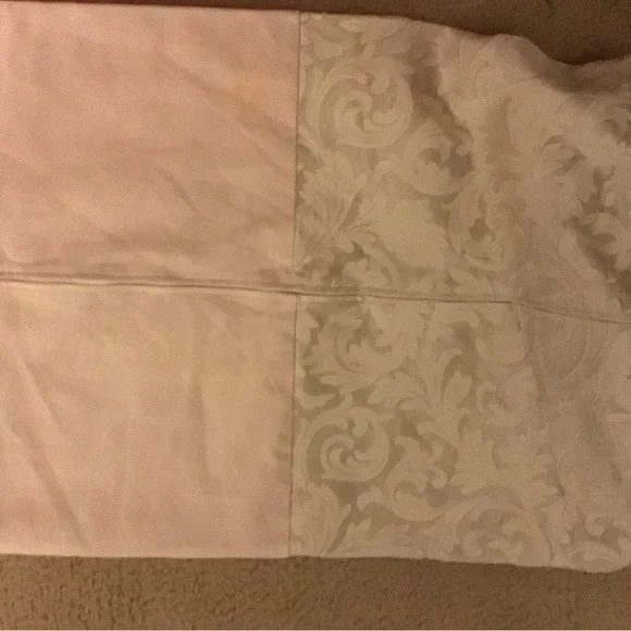 Stearns & Foster Cream Suede Paisley Roped Trim Luxury 58”Body Pillow Sham - Picture 11 of 11